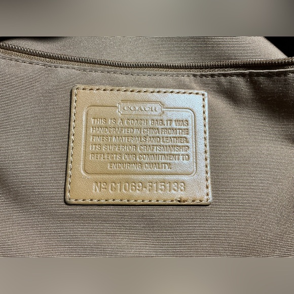 COACH 2 WAYS COATED CANVAS & LEATHER HOBO CROSS BODY SHOULDER HANDBAG - Picture 8 of 16